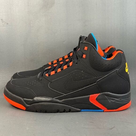 Nike Air Flight Lite II Mid Black Team Orange sneaker shoes men’s size 11 - Picture 1 of 9